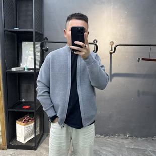 2025秋季新款立领针织开衫拉链韩版潮流休闲外穿毛衣男士夹克外套