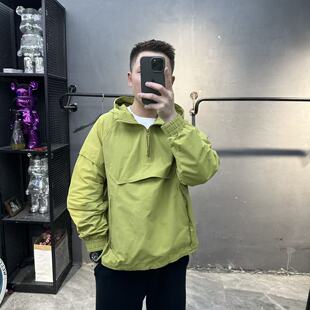 连帽休闲套头夹克外套男2026春季新款工装扩版时尚百搭宽松冲锋衣