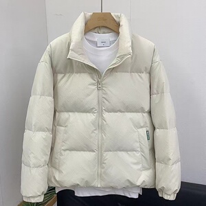 冬季新款男士立领羽绒服韩版时尚加厚保暖白鸭绒短款外套面包服潮