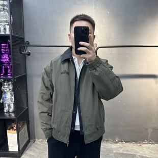 刺绣字母宽松外穿上衣 新款 羽绒服翻领假两件保暖夹克男士 2025冬季