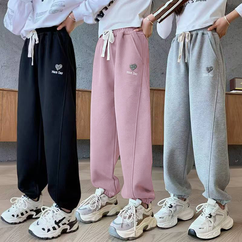 女童裤子春秋款儿童休闲裤外穿宽松秋季卫裤洋气韩版中大童运动裤,童装/婴儿装/亲子装,裤子,淘宝优惠券,粉丝福利购,淘宝优惠卷