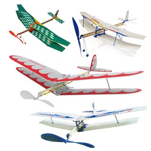 飞猫橡筋动力飞机模型天驰2天巡益智拼装玩具泡沫航模学生手工DIY