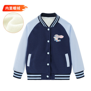 迪士尼朱迪女童加绒外套儿童保暖加厚卡通兔子棉服外套袄子正品
