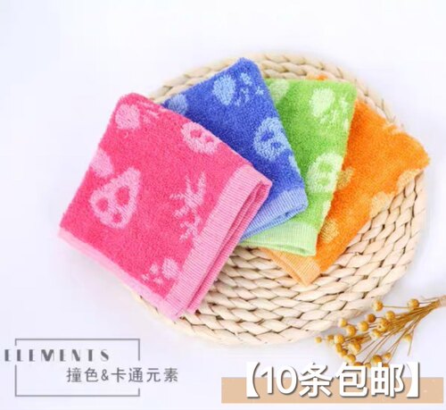 幼儿园带挂钩25x25纯棉小方巾