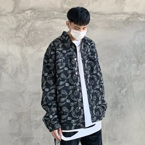 潮牌牛仔外套夹克西海岸宽松复古夹克