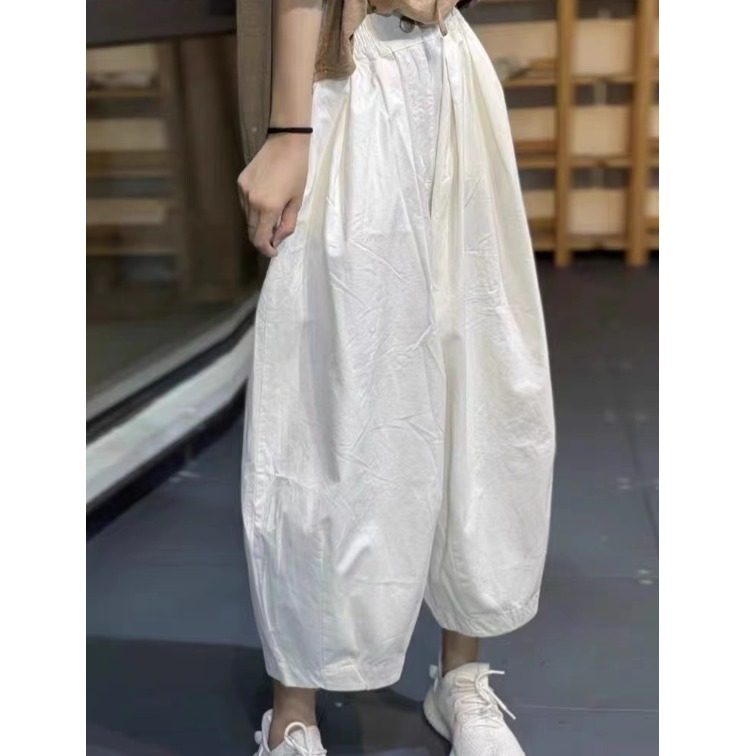 哈伦裤女夏季松紧腰显瘦休闲裤复古捏褶麻裤 微胖薄款休闲舒适,女装/女士精品,休闲裤,淘宝优惠券,粉丝福利购,淘宝优惠卷