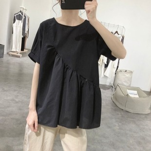 夏装日本外单韩国东大门棉麻衬衫女装宽松大码衬衣M-4XL200斤