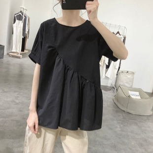 4XL200斤 夏装 女装 日本外单韩国东大门棉麻衬衫 宽松大码 衬衣M