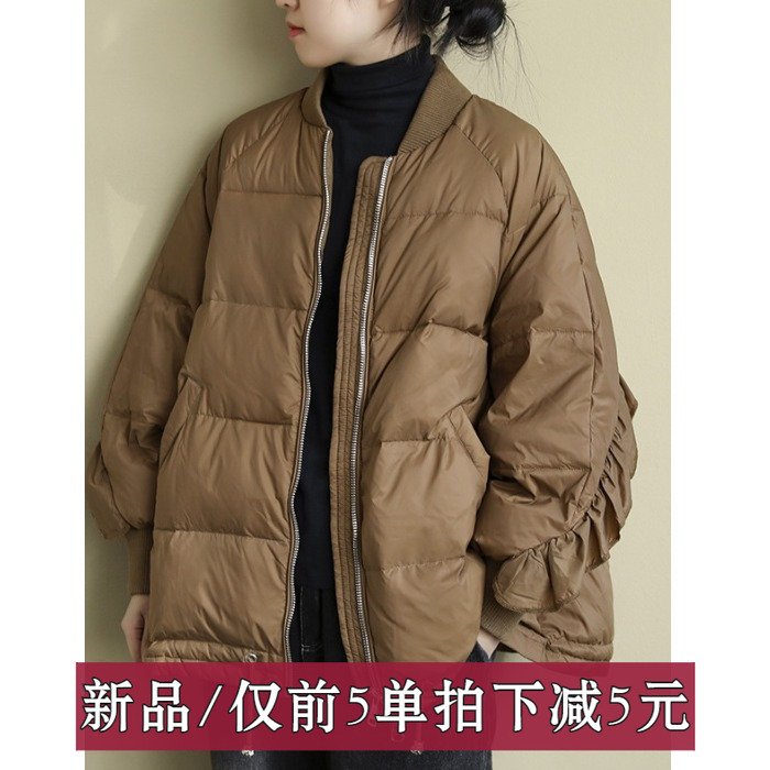 大码女装今年流行棉服女冬季设计感小众宽松文艺保暖外套轻薄棉衣