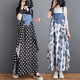 荷叶边宽松雪纺印花牛仔设计感背带中长款 夏装 新款 连衣裙子高腰