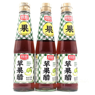 厨邦苹果醋420ML果醋泡菜凉拌即食醋调果汁泡菜饮用果汁3瓶包邮