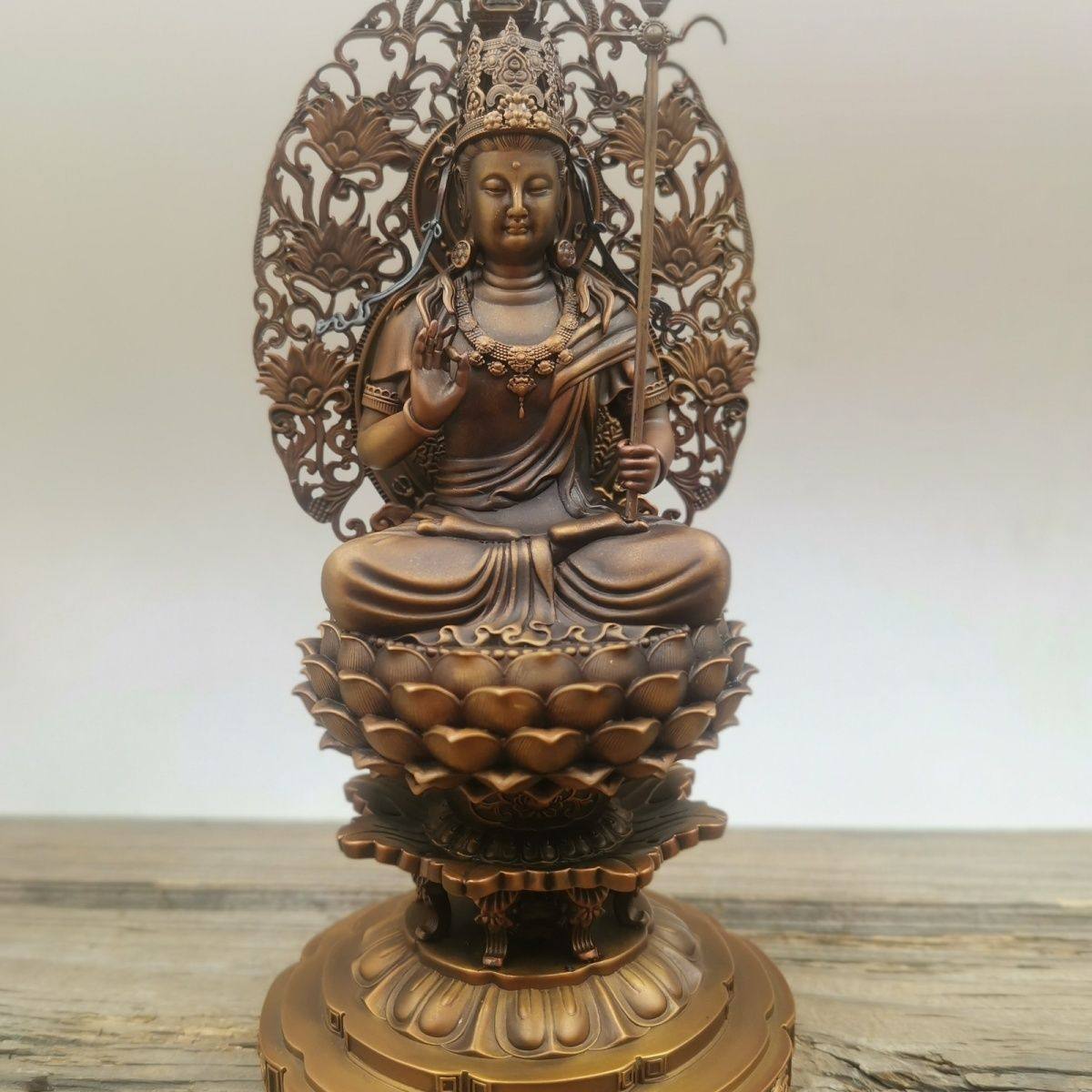 法界虚空藏唐密东密真言宗法界虚空藏高16cm重912克青铜做旧版