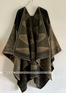 大西北新疆加厚外搭披肩川西秋冬季旅游斗篷男女围巾云南穿搭披风