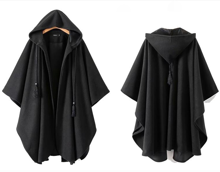 欧美街头披肩嘻哈时尚外套连帽男