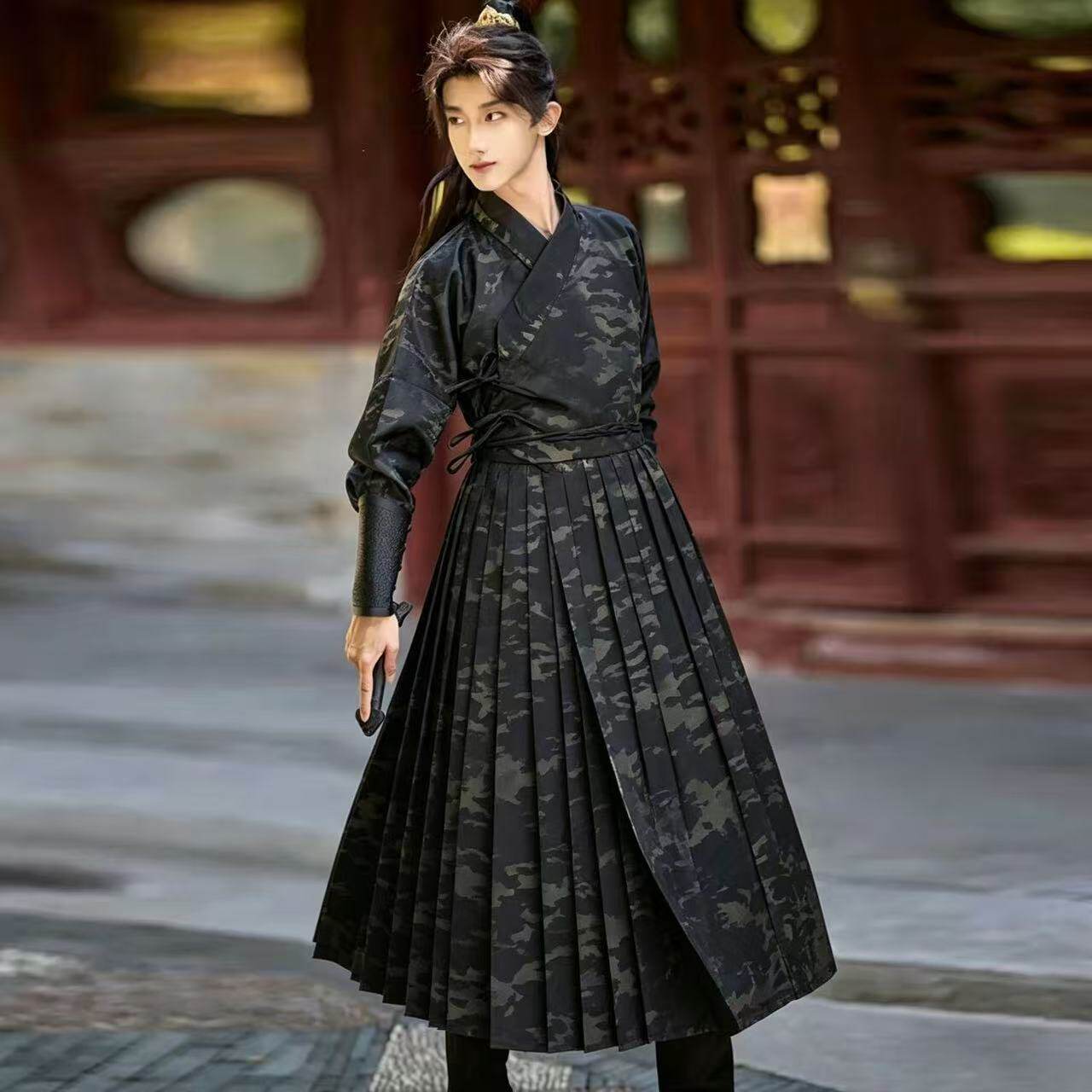 新中式明制汉服锦衣卫飞鱼服中国风男女学生迷彩军旅风古风侍卫服