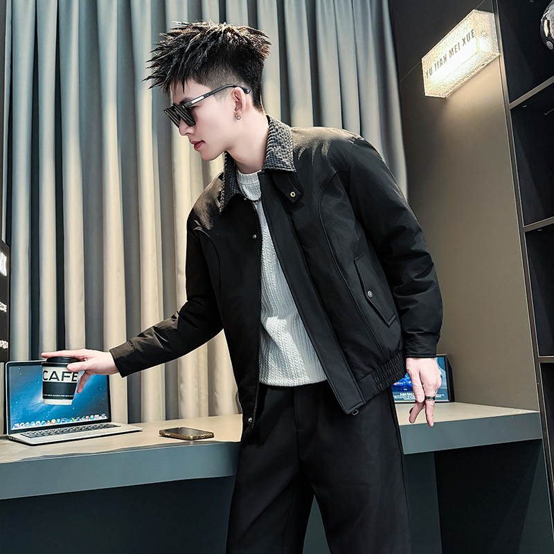 青少年男士立领加厚棉服男XS码矮个子S流行百搭棉衣棉袄保暖外套