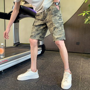 沙滩大裤 小码 男26号27直筒百搭五分裤 迷彩休闲短裤 衩155 工装