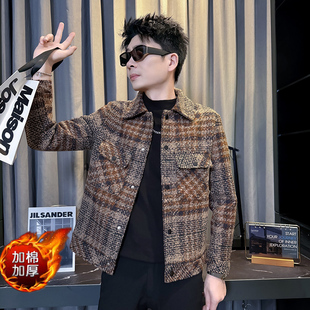 155矮小个子穿搭S号XS小码加棉加厚外套小伙毛呢夹克男生潮流上衣
