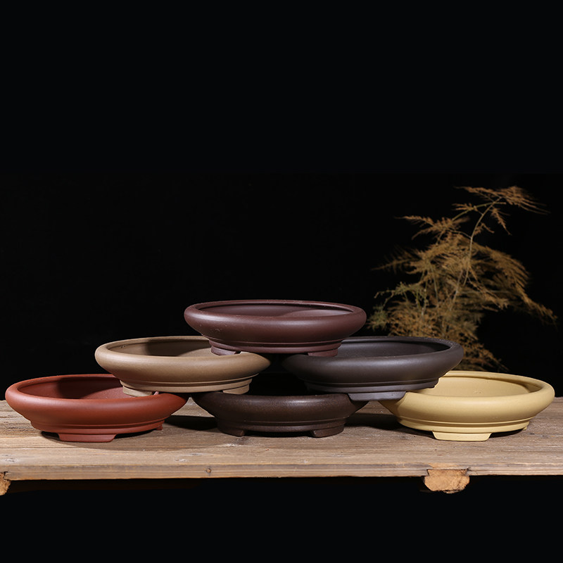 宜兴紫砂花盆多肉菖蒲文竹盆景花盆无孔盆栽花盆花卉植物紫砂花盆