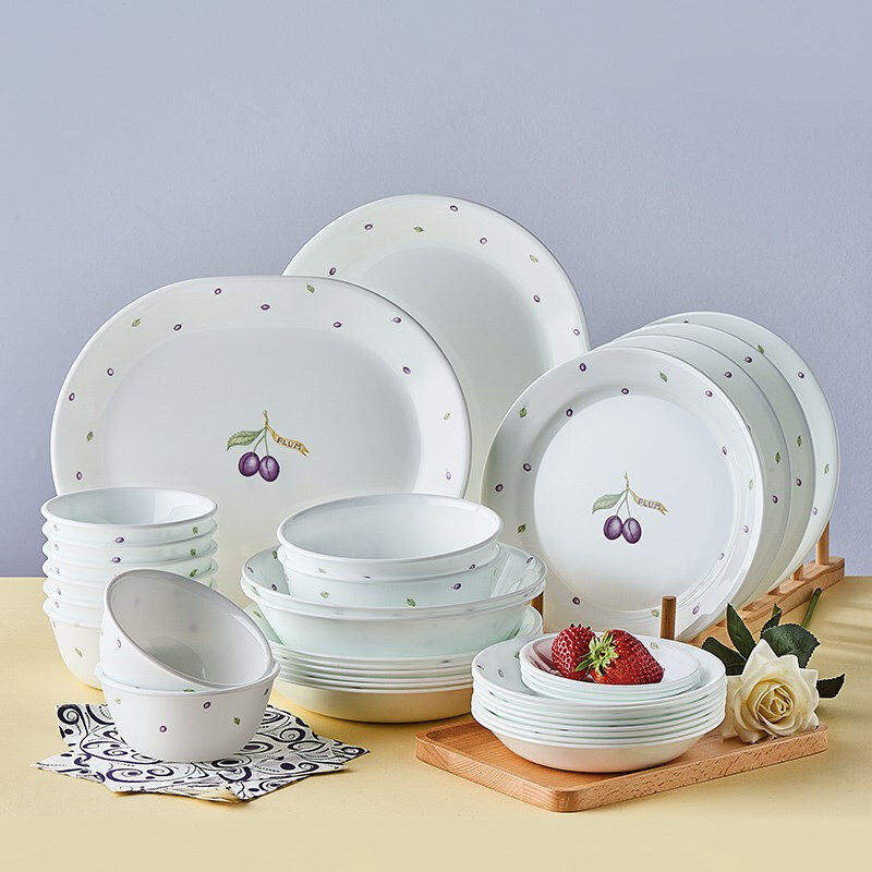 CORELLE进口美国康宁餐具套装36头紫莓耐热玻璃盘子碗碟欧式套装|ruв категории посуда, посуда, стеклянная посуда костюм - от Buy2taobao.com для оказания профессиональной услуги покупки агента Taobao