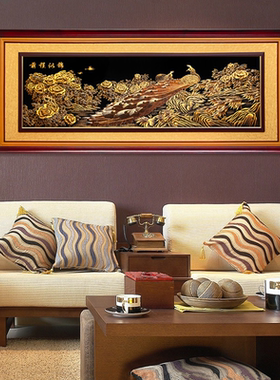雕刻画三奇帝办公室中式铜装饰画