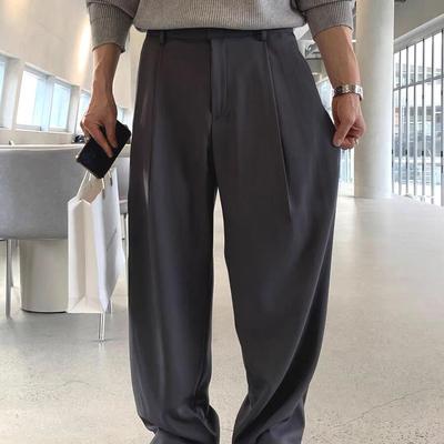 法式免烫西裤高级感宽松直筒长裤