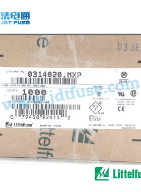 0314012.MXP  250V 快断保险管 无引线陶瓷管6*30  力特品牌