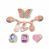 扣智必星金属宝石花 花白色泡芙洞洞鞋 适配卡骆驰crocs洞洞鞋 鞋