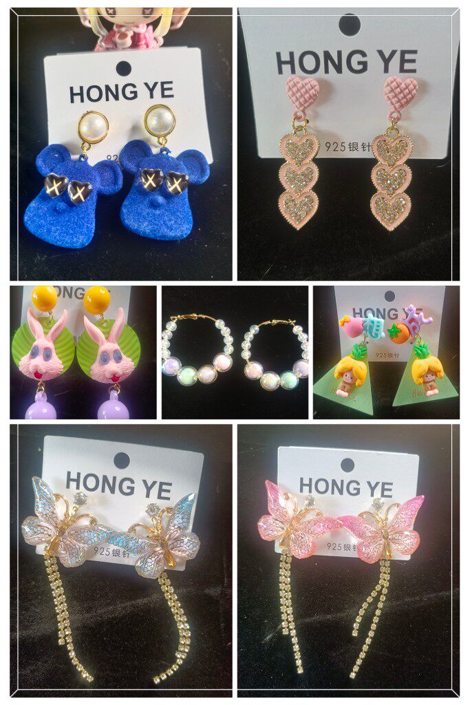 复古宫廷风 巴洛克彩色水钻镶嵌长款流苏耳环 显瘦耳钉Hong Y