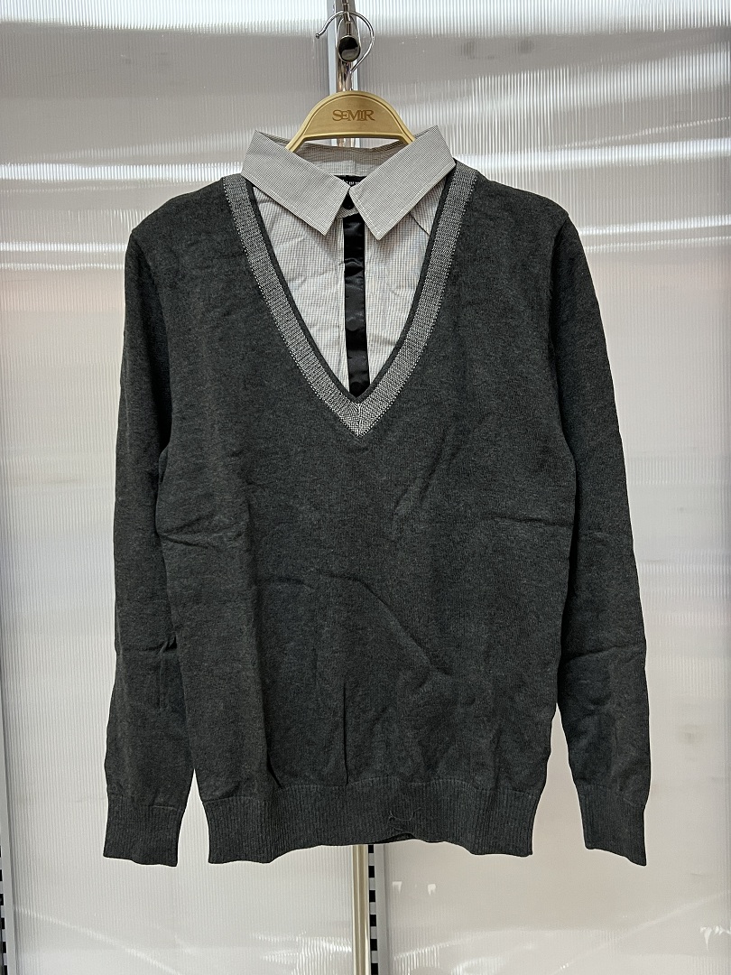 森马特价现货断码清仓春秋男款合体假两件衬衫领毛衫12069413151