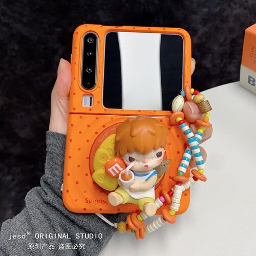 橘子HIRONO小野适用PuraX华为Pocket2/s手机壳小米MIXFlip2折叠屏N3Flip三星Zflip765荣耀VFlip2波漾磁吸支架