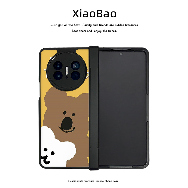 柿子椒熊适用华为matex5手机壳折叠屏5g新款matex3典藏版保护套x5铰链全包x3卡通荣耀magicv2至臻版硅胶软壳