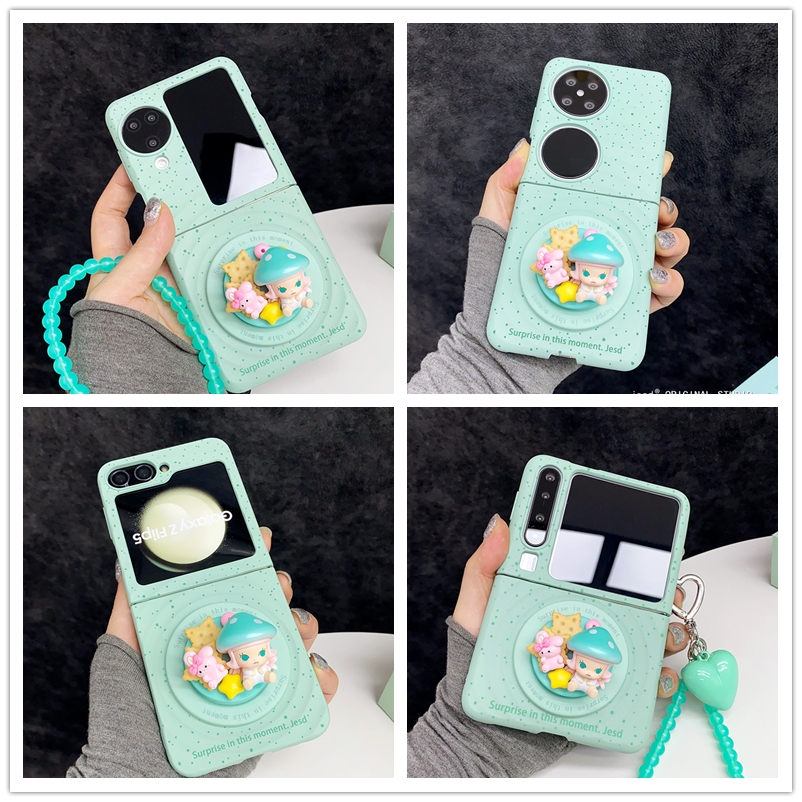 molly蘑菇萌粒适用PuraX华为Pocket2手机壳小米MIXFlip折叠屏FindN3Flip三星Zflip7654荣耀VFlip波漾磁吸支架