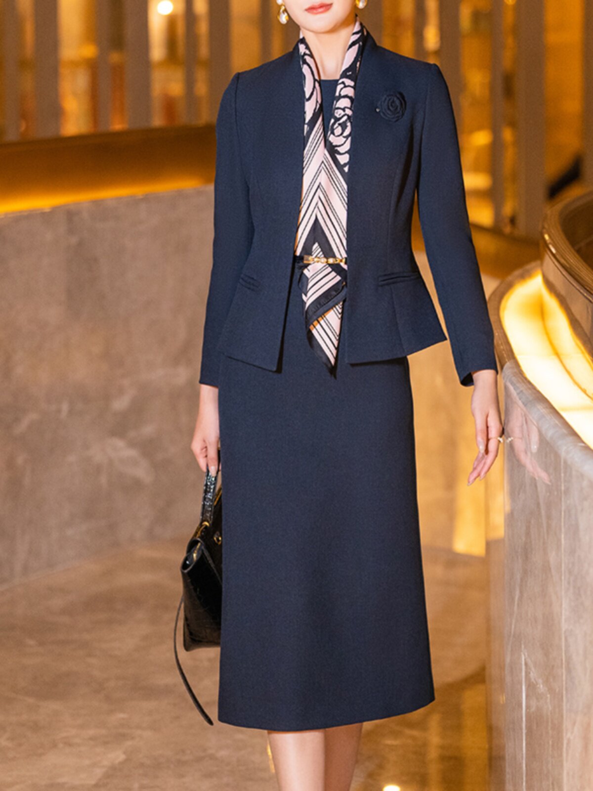 FASHION SUIT SKIRT WOMENS AUTUMN AND WINTER 2024 NEW TEMPERAMENT DIGNIFIED SLIM PROFESSIONAL TWO-PIECE SKIRT