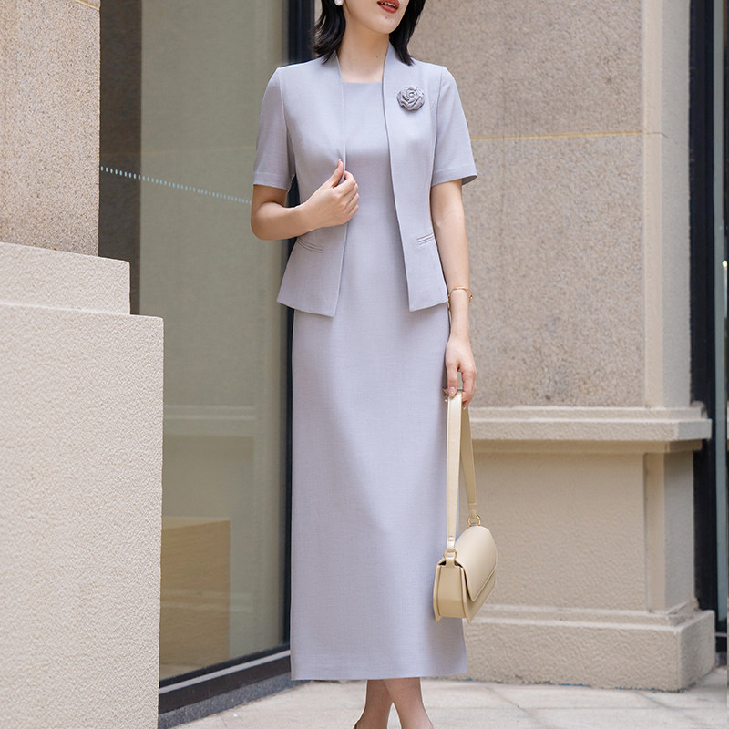 SENSE OF LUXURY PROFESSIONAL SUIT WOMENS 2023 SUMMER NEW TEMPERAMENT DRESS SHORT SLEEVE FORMAL TWO-PIECE SET