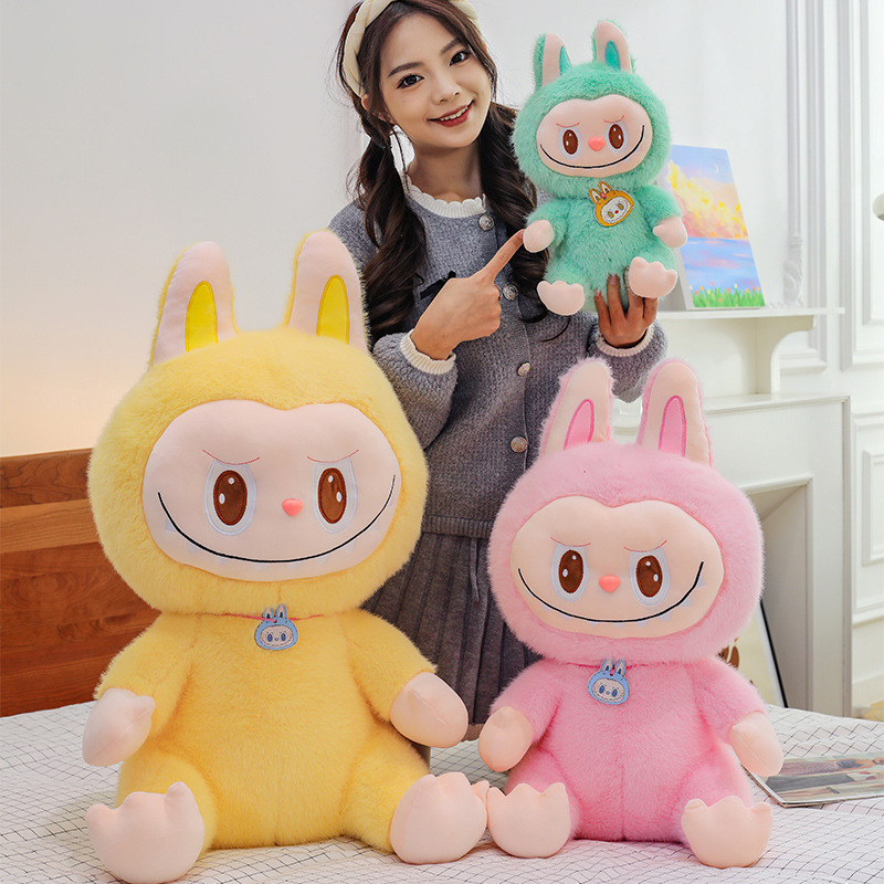 新款金雕绒拉布布泡泡玛特可爱公仔外贸礼物抱睡抱枕抓机娃娃