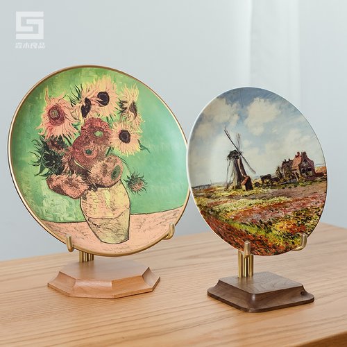 实木盘子展示架展盘支架