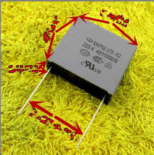 安规电容 MKP62 275V-X2 225K 2.2UF 225M  脚距27MM