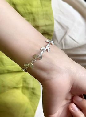 纯银清冷感掐丝手链叠戴是新中式的温柔美感/好运连连/雪花银熟银