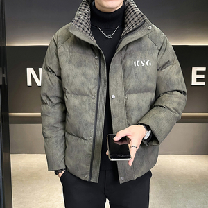 @店主风-脏脏风免洗皮面料冬立领羽绒服潮流男18338-P185图片