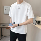 新面料轻奢高级男士设计感美式复古拼接短袖T恤半袖8771-P48，男装T恤，电商D246