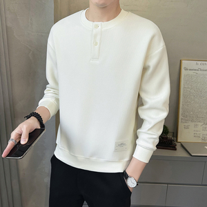 @店主风 特殊面料条纹男针织长袖卫衣圆领外套6871-P68控98图片