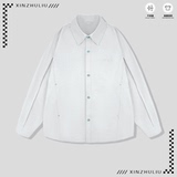 抖音男士轻薄刺绣解构衬衫纯色翻领工装夹克外套2537-P75，男装夹克，电商D246
