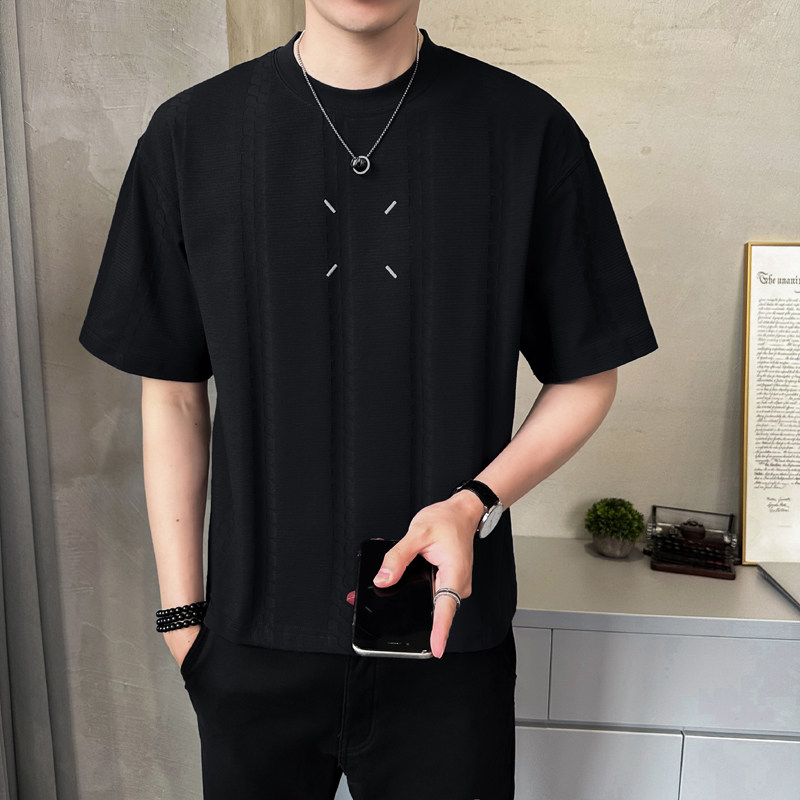 原版面料定制提花男士高克重刺绣圆领短袖T恤半袖T516-P50,男装T恤,电商D246