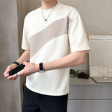原版面料撞色拼接男士高克重圆领短袖T恤半袖T521-P4878，男装T恤，电商D246