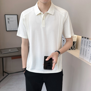 新面料轻奢高级男士设计感polo杉短袖T恤半袖82227-P55图片