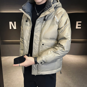 @标-冬白鸭绒连帽拼接羽绒服潮流男拼接上衣YR852-P165