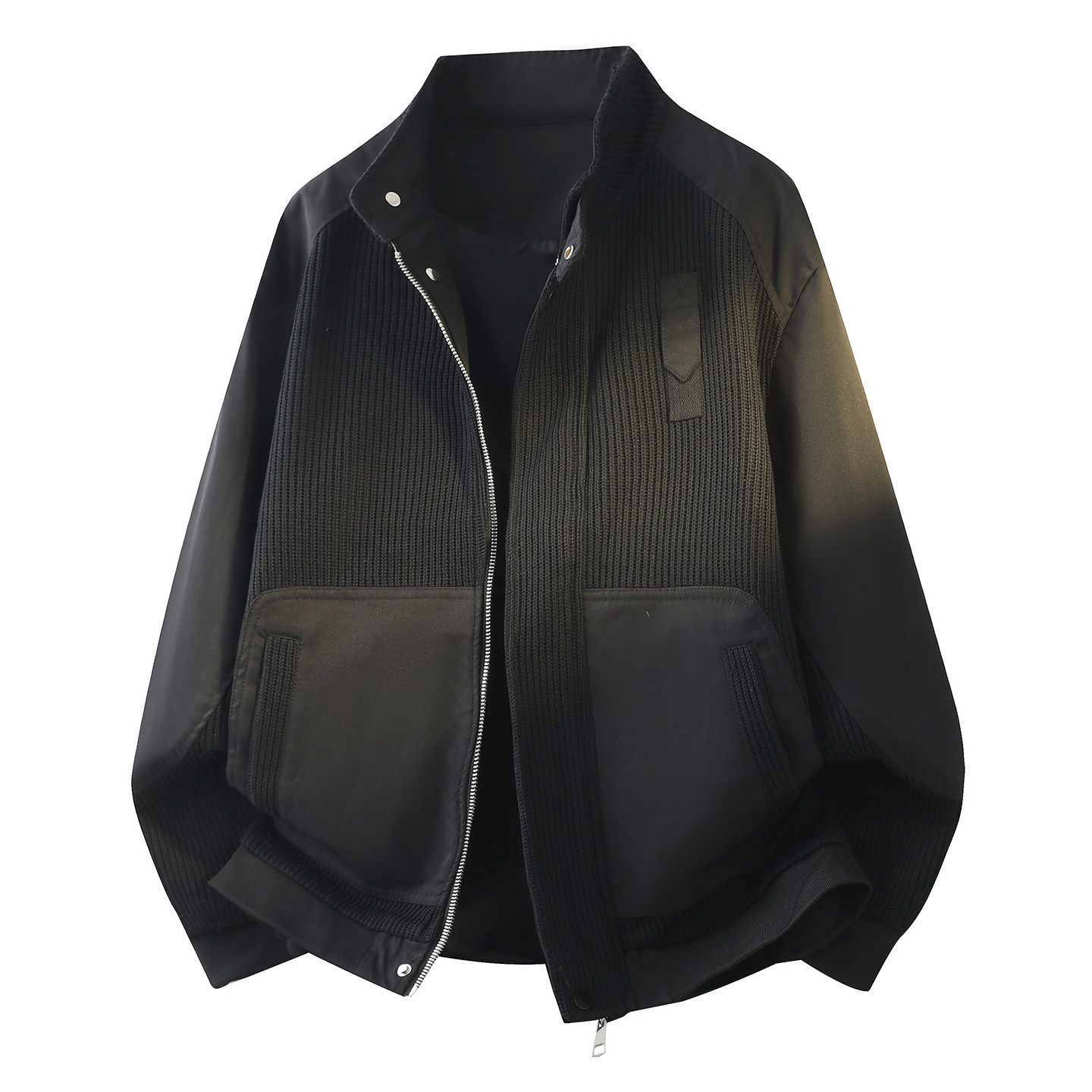 3D平铺-有大码春秋季新款棒针织拼接长袖夹克外套JK113-P105，男装夹克，电商D246