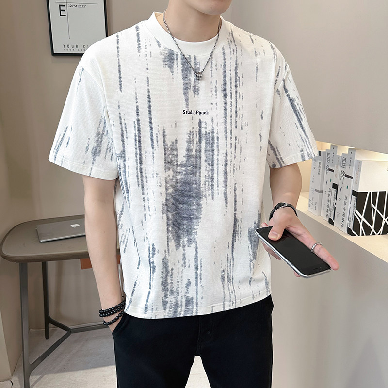 @店主扎染设计男士高克重圆领渐变短袖T恤半袖85232-P48,男装T恤,电商D246