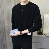 @店主风特殊面料条纹男针织长袖卫衣圆领外套6871-P68控98，男装卫衣，电商D246